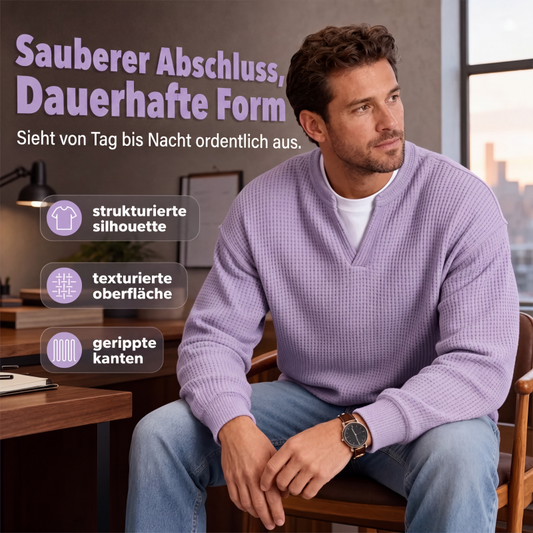 ✨Waffel-T-Shirt im Layering-Look – Weich, Bequem & Lässig